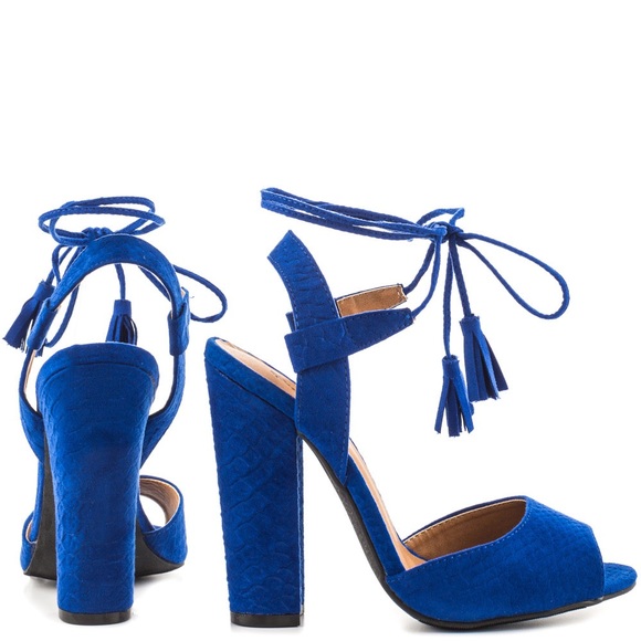 Qupid Shoes - ✨👠NWT QUPID COBALT SUEDE SNAKE HEELS👠✨